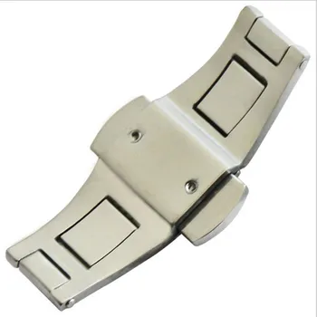 100PCS/lot 15MM 19MM 21MM 23MM 25MM Stainless steel Double Push Button Butterfly Clasp Buckle watch buckle watch part