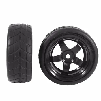 New 4Pcs 1:10 Black Rubber Tires & Wheel Rims High Grip Tyre For HPI HSP On Road Diameter 65mm RC Car Spare Part D3