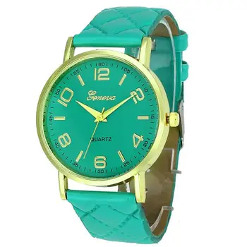 9 Colors Women Bracelet Watch Geneva Famous brand Ladies Faux Leather Analog Quartz Wrist Watch Clock Women relojes mujer 2017