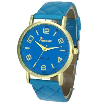 9 Colors Women Bracelet Watch Geneva Famous brand Ladies Faux Leather Analog Quartz Wrist Watch Clock Women relojes mujer 2017