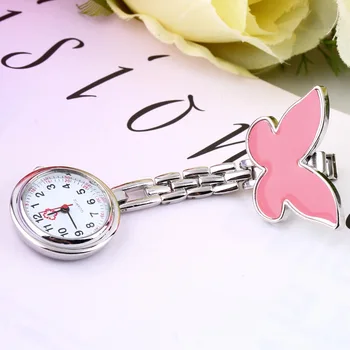 Cute Fob Pendant Hanging Pocket Watches New Butterfly Nurse Clip-on Brooch Quartz