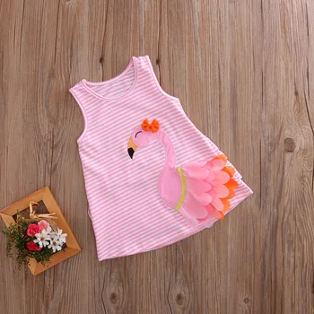 3D Swan Toddler Baby Girls Summer Princess Dress Pink Party Wedding Pageant Dresses