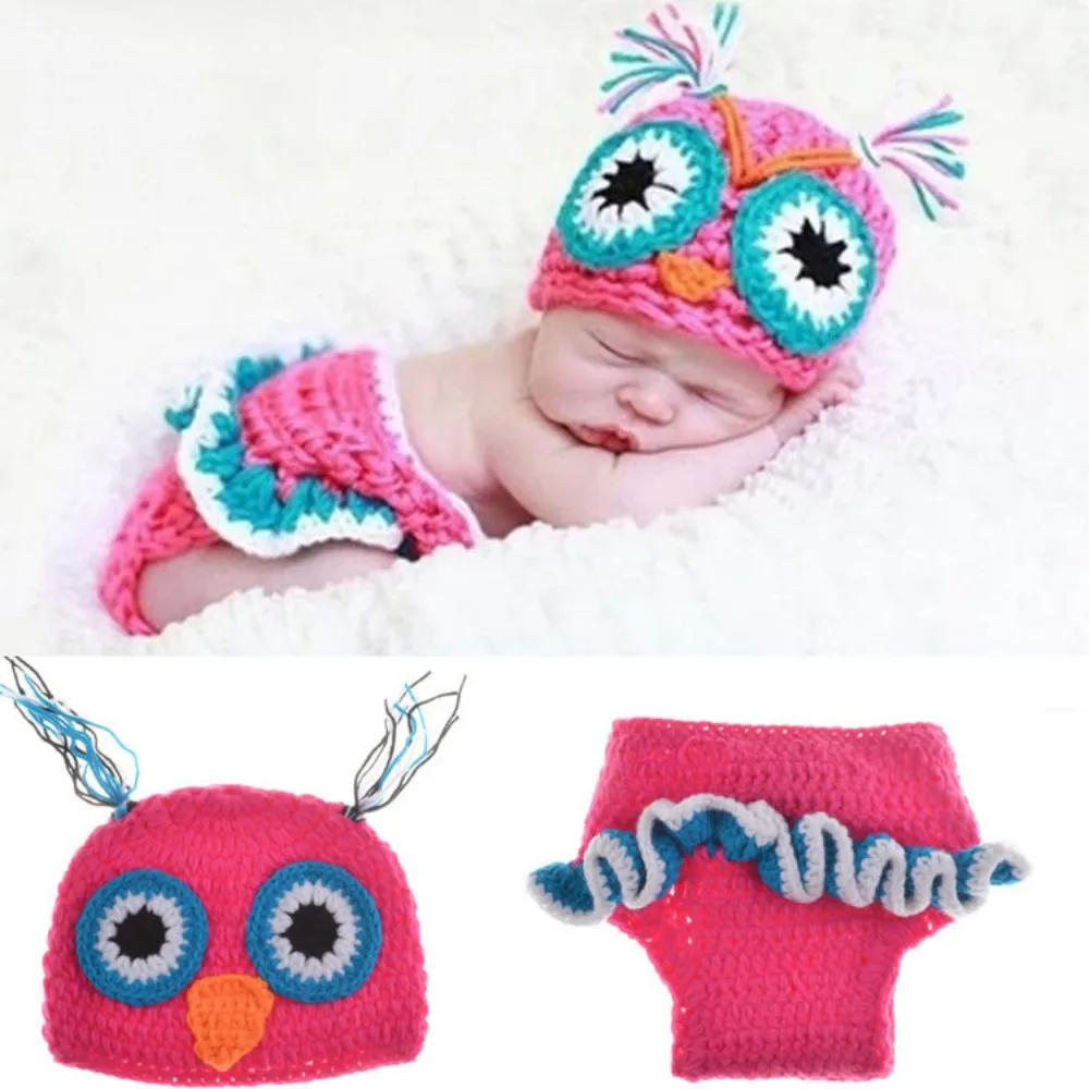 Wool Weave sewing patterns Photograph Owl Hats Children's Photo Props