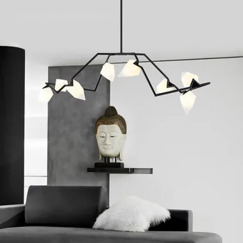 New Original Creative Nordic Designer Iron Glass Flexible Led G9 Peach Pendant Light For Living Room Dining Room Hall Deco 1885