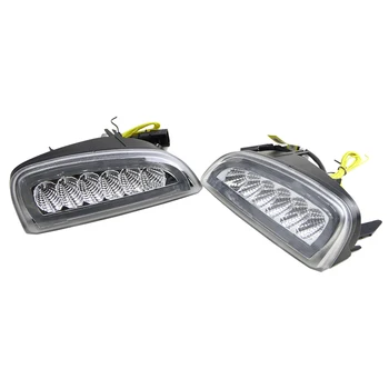 New One Set Xenon White Led Daytime Running Light DRL Fog Lights For Porsche Cayenne 06-10 W/ Amber Turn Signal Lights Lamp 12
