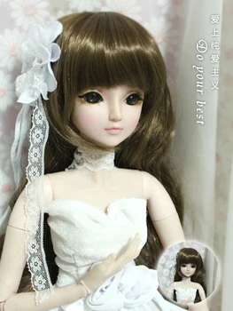 FULL SET Top quality 60 cm pvc doll 1/3 girl bjd wig clothes shoes all included!night lolita reborn baby doll wedding price shas