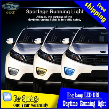 12V 6000k LED DRL Daytime running light case for KIA Sportage R-2016 fog lamp frame Fog light Car styling