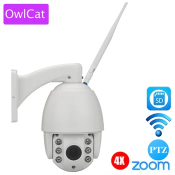 OWLCAT HI3516C+SONY323 HD 1080P 960P Wifi PTZ Dome IP Camera 4X Zoom Auto Focus 2.8-12mm 2MP Outdoor Wireless IR Onvif SD Auido
