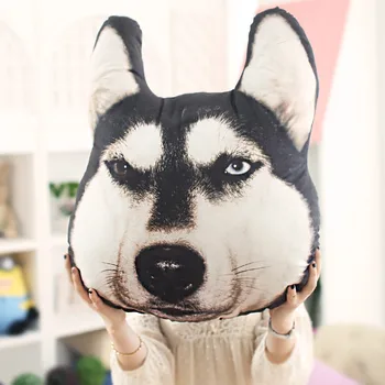 Husky 3d pillow unhide cushion dog doll Large unpick and wash the birthday gift female