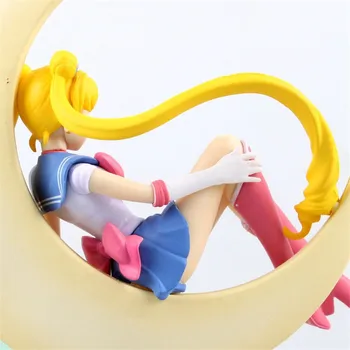 2nd Edition Pretty Guardian Sailor Moon Figure Sailor Mercury Sitting on Moon Action Figure Model Anime Collection 15CM BDFG6119