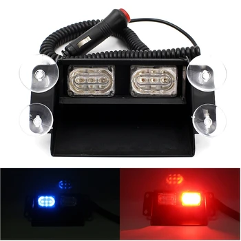 Super Bright 6 LED Strobe Flash Warning Lights Car Styling 6W Red Blue Fireman Police Beacon Emergency Lamp With Multiple Modes