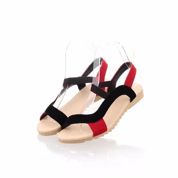 ENMAYER New Flats Heel Women Sandals Genuine Leather Sandal Ladies Mix Colors Wholesale Low Price Causal Shoes