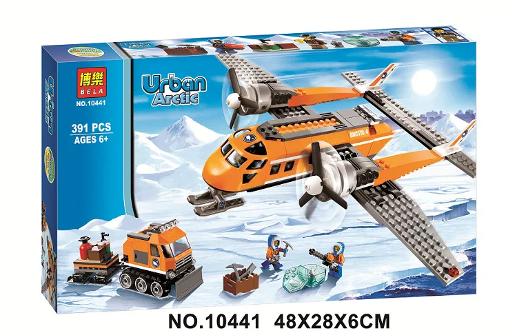 Bela 391Pcs City Arctic Supply Plane Model Buildinlg Kits Blocks Brick Toy Compatibe With