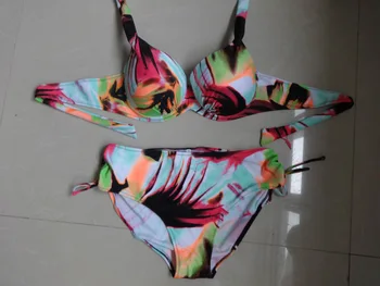 Big Cup 2016 New Floral Bikini Set Swimsuit Swimwear Push Up Beachwear Plus Size 2XL-6XL