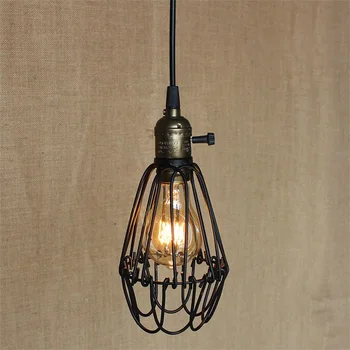 Vintage Iron Pendant Light Industrial Loft Retro Droplight Bar Cafe Bedroom Restaurant American Country Style Hanging Lamp