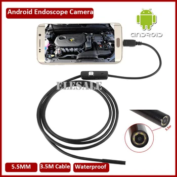 5.5mm 3.5M Waterproof Endoscope Camera Module 6LED OTG USB Android Endoscope Inspection Underwater Fishing For Windows PC