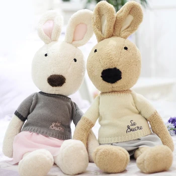 Le sucre 60cm Kawaii bunny rabbit plush toys High-quality Stuffed dolls wearing lovely clothes clothing can be take off