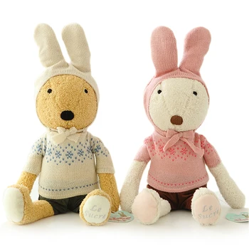 Le sucre 60cm Kawaii bunny rabbit plush toys High-quality Stuffed dolls wearing lovely clothes clothing can be take off