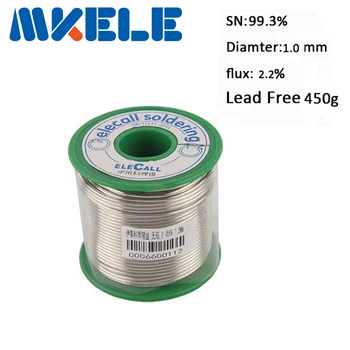 Lead Free Solder Wire Tin 1.0mm 450g 99.3SN Core Tin Lead Roll Flux Reel Lead Melt Core Soldering Tin Arame de solda