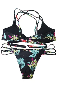 Maillot bikini strappy bikini swimsuit Women Push Up Bikini Set Bra Padded Plus Size Low Waist Print Brazilian Swimsuit 41936