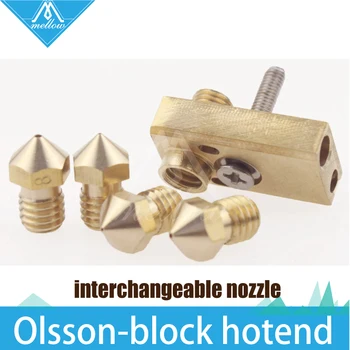 3D printer for Ultimaker 2 + UM2 Extended+ Olsson block kit for 1.75/3.0mm filament Heaterblock hotend interchangeable nozzle