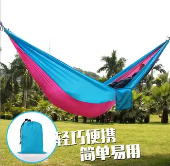 Portable Parachute Nylon Fabric Outdoor Travel Camping Hammock LuckyAngel