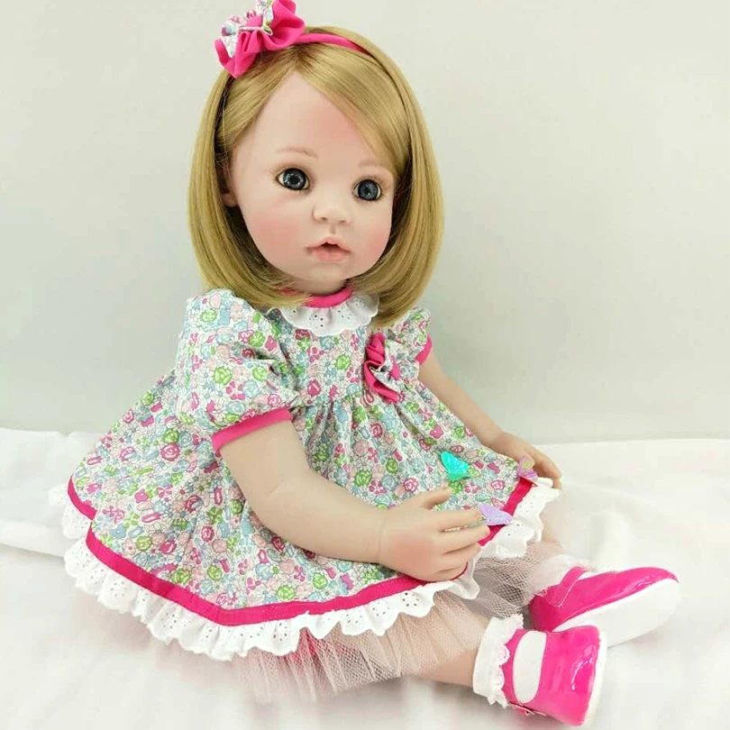 Reborn Baby Doll 60 Cm Soft Touch Lifelike Fashion Children Birthday Gift With Straight Hair Full Body Bedtime Newborn Dolls