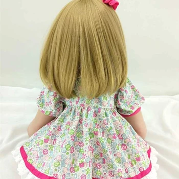 Reborn Baby Doll 60 Cm Soft Touch Lifelike Fashion Children Birthday Gift With Straight Hair Full Body Bedtime Newborn Dolls