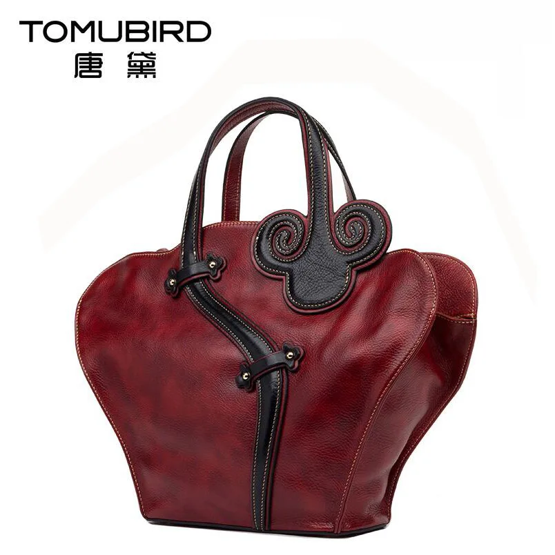 2016 New women genuine leather bag brands top quality cowhide national wind fashion luxury women leather handbags bag