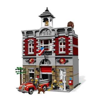 City Street Building Blocks Bricks LEPIN 15004 Fire Brigade Station 2313 PCS Creator Toy Gift Compatible Children Kit Toys DHL