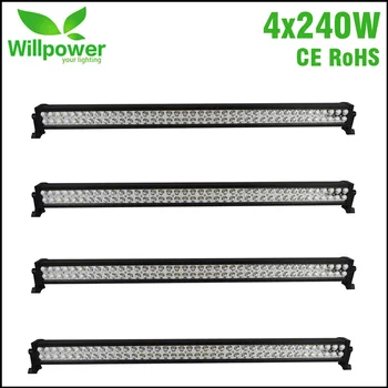 To russia 4pcs 240W 42inch 12v offroad led light bar work light