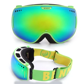 Skiing Eyewear Polarization lenses Professional Ski goggles 2Layer Anti-fog big Ski glasses skiing snowboarding men snow goggles