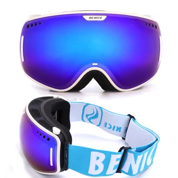 Skiing Eyewear Polarization lenses Professional Ski goggles 2Layer Anti-fog big Ski glasses skiing snowboarding men snow goggles