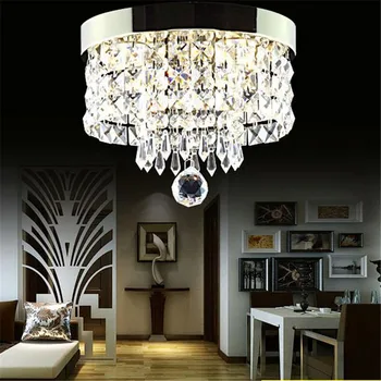 Modern Fashion Luxurious K9 Crystal Led Ceiling Light for Aisle Living Room Bedroom Dia 20/25/30/40cm Surface Mounted Lamps 1491