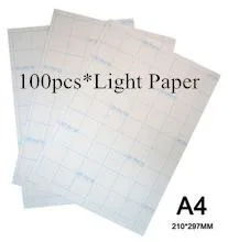 100pcs/Lot A4 Size Inkjet Paper Heat Transfer Printing Paper Light Color Hot Transfer Paper For Clothes Iron On Paper For Textil