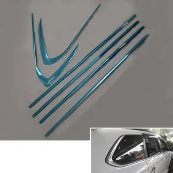 6 pcs Steel Button Window Sill Frame Stripe Cover Trim Car Styling Fit For Mitsubishi Outlander 2013-2016