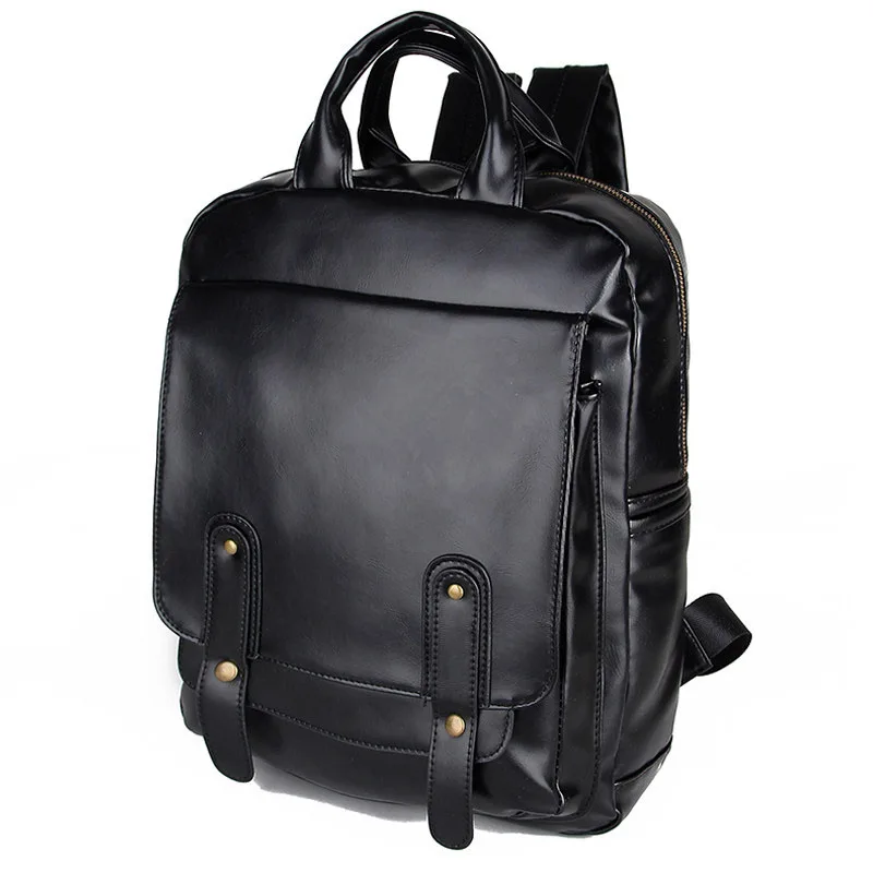 Fashion School Bag For Men Laptop Backpack Leather Book Bag For Teenagers Casual Daypacks Backpack Rucksack
