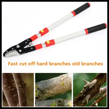 Home life gardening supplies pruning scissors high branches telescopic aluminum tube tools knives