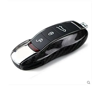 2016 New Genuine Carbon Fiber Remote Key Cover Holder Case Shell for Porsche Panamera Cayenne Boxter Macan Cayman Macan