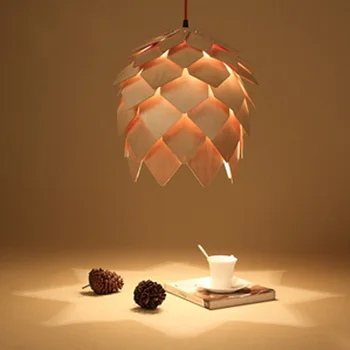 Creative personality single - headed logs pine cones chandeliers simple modern bar bedroom dining room living room led