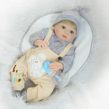 57cm About 22'' Full Silicone Reborn Baby Doll Can Bathe With Kids Bebe Reborn Doll As Christmas Gift Bonecas