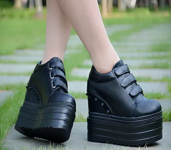 Autumn in the new high female boots 13cm thick bottom slope with casual shoes high heels