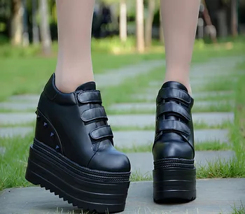 Autumn in the new high female boots 13cm thick bottom slope with casual shoes high heels