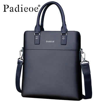 Padieoe Men's Genuine Cow Leather Messenger Bag Crossbody Bag Luxury Brand Handbag Male Travel Bags