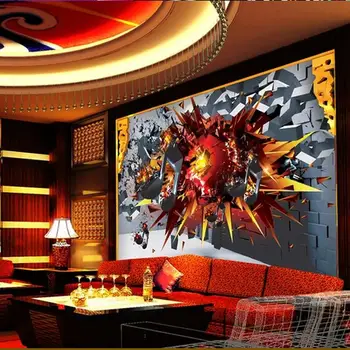 3D personalized poster music bar decoration painting creative painting hotel restaurant wallpaper mural