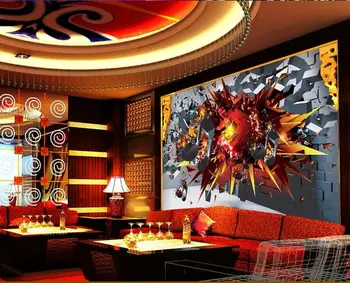3D personalized poster music bar decoration painting creative painting hotel restaurant wallpaper mural