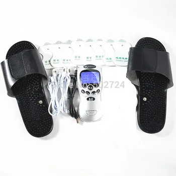 Adult Games Portable Electro Full Body Relax Foot Care Therapy Massager Electro Pulse TENS Slipper With 8 Electro Pads