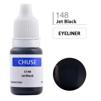 CHUSE Permanent Makeup Ink Eyeliner Tattoo Ink Set Eyebrow Microblading Pigment Professional Encre A Levre 10ML Jet Black C148