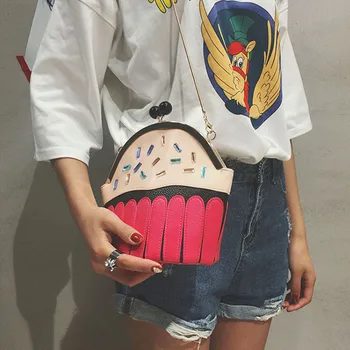 2017 Kawaii Candy Color Women Ice Cream Shoulder Bags Girls Pink Cake Chain Messenger Flap Bag Crossbody Bags For Bolsa Feminina