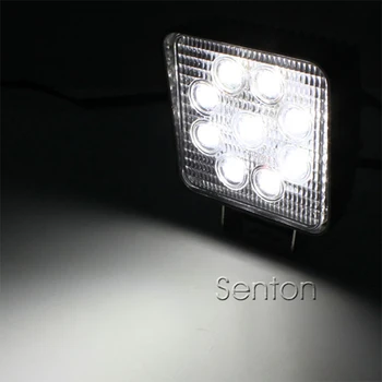 12Pcs 4 Inch 27W High-Power 9X 3W Square LED Work Light 12V Flood For 4x4 Offroad ATV Truck Tractor Motorcycle Driving Fog Lamps